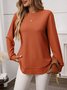 T-shirts Décontracté Plain Printemps / Automne Coton Micro-élasticité Coupe Régulière Manches Longues Régulier Régulier pour Femmes