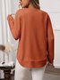 T-shirts Décontracté Plain Printemps / Automne Coton Micro-élasticité Coupe Régulière Manches Longues Régulier Régulier pour Femmes
