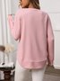 T-shirts Décontracté Plain Printemps / Automne Coton Micro-élasticité Coupe Régulière Manches Longues Régulier Régulier pour Femmes