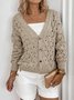 Pulls Décontracté Plain Printemps / Automne Micro-élasticité Quotidien Coupe Régulière Manches Longues Régulier Trapèze pour Femmes