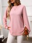 T-shirts Décontracté Plain Printemps / Automne Coton Micro-élasticité Coupe Régulière Manches Longues Régulier Régulier pour Femmes