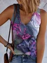 Top Débardeur Tops Femmes Géométrique Décontracté Été Polyester Col V Sans Manches Régulier Trapèze Régulier