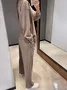 Deux Pièces Ensembles Femmes Simple Plain Printemps / Automne Boucle Naturel Ample Manches Longues Col Rond Top Avec Pantalons
