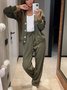 Deux Pièces Ensembles Femmes Simple Plain Printemps / Automne Boucle Naturel Ample Manches Longues Col Rond Top Avec Pantalons
