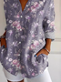 Chemises Décontracté Floral Printemps / Automne Quotidien Ample Boucle Régulier Manches régulières Col de Chemise pour Femmes