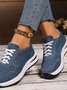 Chaussures Décontractées Décontracté Plain Toutes Les Saisons Mocassin Talon Bas Bout Rond Caoutchouc à Lacets Cortez pour Femmes