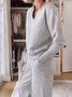 Deux Pièces Ensembles Femmes Élégant Plain Printemps / Automne Polyester avec Sangle Réglable Micro-élasticité Manches Longues Top Avec Pantalons Droit
