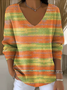 Pulls Femmes Décontracté Floral Printemps / Automne Col V Micro-élasticité Quotidien Coupe Régulière Manches Longues Régulier
