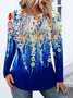T-shirts Femmes Décontracté Bloc de Couleur Printemps / Automne Polyester Micro-élasticité Coupe Régulière Col Rond Trapèze Régulier