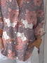 Chemises Décontracté Floral Printemps / Automne Aucune élasticité Quotidien Ample Manches trois quarts Droit Régulier pour Femmes