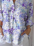 Chemises Décontracté Floral Printemps / Automne Polyester Quotidien Ample Droit Régulier Col de Chemise pour Femmes