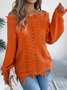 Pulls Femmes Décontracté Plain Printemps / Automne Une Épaule Dénudée Micro-élasticité Coupe Régulière Manches Longues Trapèze Régulier