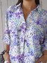 Chemises Décontracté Floral Printemps / Automne Polyester Quotidien Ample Droit Régulier Col de Chemise pour Femmes
