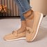 Chaussures Décontractées Femmes Rétro Plain Toutes Les Saisons Quotidien à Enfiler Bout Fermé PU Caoutchouc à Enfiler