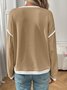T-shirts Décontracté Bloc de Couleur Printemps / Automne Coton Micro-élasticité Manches Longues Régulier Trapèze Régulier pour Femmes