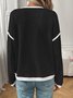 T-shirts Décontracté Bloc de Couleur Printemps / Automne Coton Micro-élasticité Manches Longues Régulier Trapèze Régulier pour Femmes