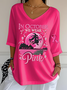 T-shirts Femmes Rétro Printemps / Automne Toussaint Polyester Col V Micro-élasticité Régulier Ligne T Régulier