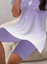 Deux Pièces Ensembles Femmes Simple Été Libellule Polyester Naturel Micro-élasticité Quotidien Coupe Régulière Top Avec Pantalons