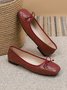 Ballet Chaussures Femmes Décontracté Plain Toutes Les Saisons Ballet Cuir Cuir à Talon Plat Caoutchouc à Enfiler