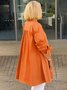 Chemises Femmes Décontracté Plain Printemps / Automne Coton Micro-élasticité Ample Manches Longues Mi-long Régulier
