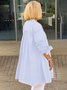 Chemises Femmes Décontracté Plain Printemps / Automne Coton Micro-élasticité Ample Manches Longues Mi-long Régulier