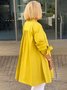 Chemises Femmes Décontracté Plain Printemps / Automne Coton Micro-élasticité Ample Manches Longues Mi-long Régulier