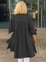 Chemises Femmes Décontracté Plain Printemps / Automne Coton Micro-élasticité Ample Manches Longues Mi-long Régulier