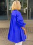 Chemises Femmes Décontracté Plain Printemps / Automne Coton Micro-élasticité Ample Manches Longues Mi-long Régulier