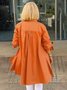 Chemises Femmes Décontracté Plain Printemps / Automne Coton Micro-élasticité Ample Manches Longues Mi-long Régulier