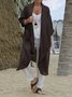 Micro-élasticité Cache-cœur Manches trois quarts Régulier Plain Kimono Joint Fendu pour Femmes