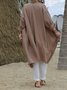 Micro-élasticité Cache-cœur Manches trois quarts Régulier Plain Kimono Joint Fendu pour Femmes