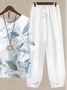 Deux Pièces Ensembles Femmes Décontracté Floral Été Polyester Imprimé Naturel Quotidien Col Rond Top Avec Pantalons