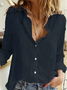 Chemises Décontracté Plain Printemps / Automne Polyester Aucune élasticité Ample Boucle Régulier T.-N.-L. pour Femmes