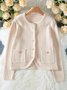 Cardigans Décontracté Plain Printemps / Automne Manches Longues Col Rond Régulier Trapèze Régulier Élasticité moyenne pour Femmes