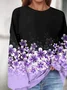 Sweat-shirts Décontracté Floral Printemps / Automne Polyester Naturel Aucune élasticité Quotidien Col Rond Régulier pour Femmes