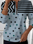 Sweat-shirts Pois Polka Décontracté Printemps / Automne Naturel Micro-élasticité Domestique Ample Droit Régulier pour Femmes