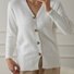 Pulls Femmes Décontracté Plain Printemps / Automne Coton Col V Micro-élasticité Coupe Régulière Trapèze Régulier
