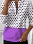 Sweat-shirts Femmes Pois Polka Simple Printemps / Automne Naturel Quotidien Manches Longues Col Rond Droit T.-N.-L.