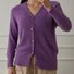 Pulls Femmes Décontracté Plain Printemps / Automne Coton Col V Micro-élasticité Coupe Régulière Trapèze Régulier