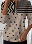 Sweat-shirts Pois Polka Décontracté Printemps / Automne Naturel Micro-élasticité Domestique Ample Droit Régulier pour Femmes