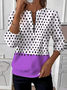Sweat-shirts Femmes Pois Polka Simple Printemps / Automne Naturel Quotidien Manches Longues Col Rond Droit T.-N.-L.