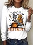 T-shirts Rétro Imprimé d'Animal Printemps / Automne Coton Coupe Régulière Col Rond Régulier Trapèze Régulier pour Femmes