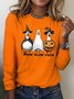 T-shirts Rétro Imprimé d'Animal Printemps / Automne Coton Coupe Régulière Col Rond Régulier Trapèze Régulier pour Femmes