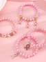Bracelets Sexy Plain Toutes Les Saisons Forage à chaud Quotidien en Bois multicouche Bracelet pour Femmes