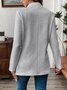 Micro-élasticité Col Montant Manches Longues Régulier Plain Blazer pour Femmes