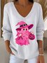 Pulls Femmes Décontracté Printemps / Automne Toussaint Coton Micro-élasticité Quotidien Coupe Régulière Manches Longues Régulier