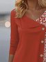 T-shirts Décontracté Printemps / Automne Petites fleurs Coton Quotidien Coupe Régulière Manches Longues Droit Régulier pour Femmes