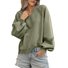 Sweat-shirts Femmes Décontracté Plain Printemps / Automne Polyester Col V Coupe Régulière Manches Longues Régulier Trapèze