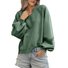 Sweat-shirts Femmes Décontracté Plain Printemps / Automne Polyester Col V Coupe Régulière Manches Longues Régulier Trapèze