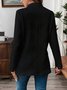 Micro-élasticité Col Montant Manches Longues Régulier Plain Blazer pour Femmes
